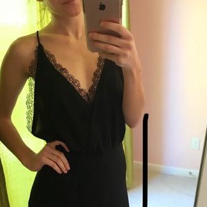 Black deep-v maxi dress